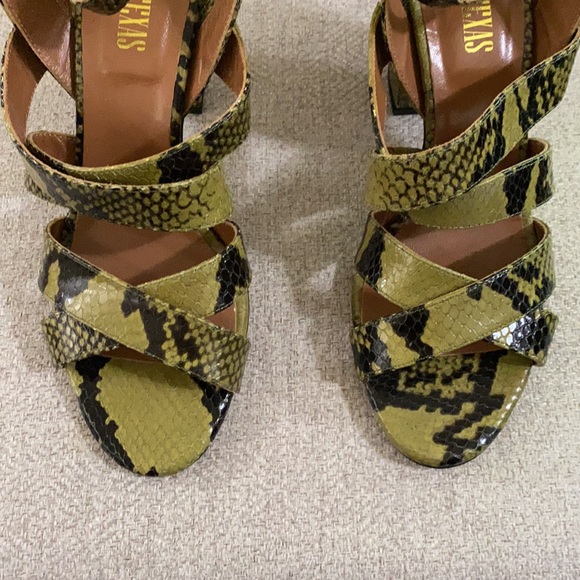 Paris Texas olive green snakeskin effect sandals size 39 EU - Picture 6 of 11